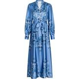 32 - Dame Kjoler Neo Noir Nova Paisley Border Dress - Dusty Blue
