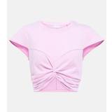 Isabel Marant Pink Tøj Isabel Marant Zineae Cotton Jersey Crop Top