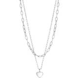 Jon Richard Smykker Jon Richard Silver Plated Polished Layered Heart Necklace