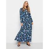 26 - Blå - Dame Kjoler LTS Tall Floral Print Tiered Maxi Dress Blue