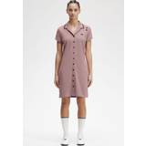 Fred Perry Pink Tøj Fred Perry x Amy Winehouse Button Thru Pique Shirt Dusty Rose Pink Kleid