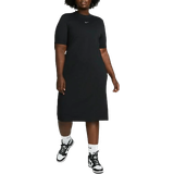 Midikjoler - Nylon Nike Sportswear Essential Women's Midi Dres Plus Size - Black/White