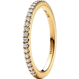 Pandora Guldbelagt Ringe Pandora Sparkling Band Ring - Gold/Transparent