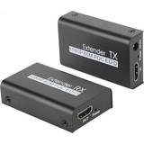 Cat6 - HDMI-Switch Kabler Nördic SGM-187 POC EDID HDMI Extender Plug & Play HDMI/RJ45 - HDMI/RJ45 F-F