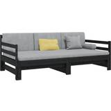 vidaXL Pull-out Solid Wood Pine Sofa 193.5cm 3 personers