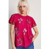 Monsoon Kort Tøj Monsoon Everly Embroidered Blouse Pink