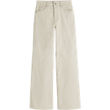 H&M 34 Bukser & Shorts H&M Wide Twill Trousers - Light Beige