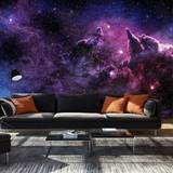Lilla Vægdekorationer Wonda Fototapet Purple Nebula Selvklæbende Vægdekorationer