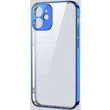 Joyroom Blå Covers & Etuier Joyroom New Beauty Series ultratyndt gennemsigtigt etui med metalramme til iPhone 12 Pro blå JR-BP743