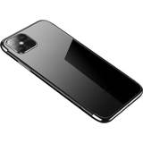 Samsung Galaxy A52 Mobilcovers Hurtel Clear Color gel-etui med metallisk ramme Samsung Galaxy A52 5G A52 4G sort