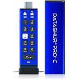 128 GB - USB 3.2 (Gen 1) USB Stik iStorage datAshur PRO Type C 128 GB, USB C USB Stick, Blau