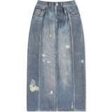 Acne Studios Nederdele Acne Studios Women's Printed Denim Midi Skirt Denim Blue