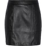 Imiteret læder - S Nederdele Pieces Selma Faux Leather Skirt - Black
