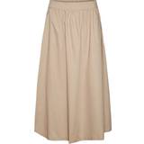 Bomuld - Brun Tøj Vero Moda Cilla High Waist Long Skirt - Brown/Silver Mink
