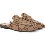 7,5 - Lærred Loafers Gucci Jumbo GG Princetown canvas slippers brown