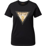 Bådudskæring - Nitter Tøj Guess Animal Triangle Logo T-shirt - Jet Black