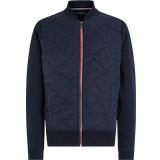 Tommy Hilfiger 32 - Skjortekjoler Tøj Tommy Hilfiger Mixed Texture Zip Thru Bomber Jacket - Desert Sky