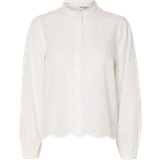 46 - Dame Overdele Selected Tatiana English Embroidery Shirt - Bright White