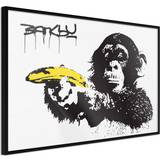 Vægdekorationer Artgeist med ramme Banksy: Banana Gun I Plakat