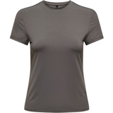 Only Grå T-shirts & Toppe Only EA Short Sleeves O-Neck Top - Grey/Thunderstorm