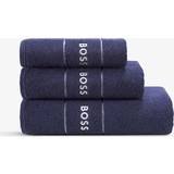 Egyptisk bomuld Badehåndklæder Hugo Boss Plain Badehåndklæde Blå (140x)