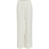 Object Bukser & Shorts Object Sanne Aline Linen Blend Wide Leg Trousers - Sandshell