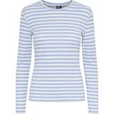 Dame - Stribede T-shirts & Toppe Pieces Pcruka Long Sleeved Top - Hydrangea