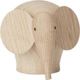 Dekorationsfigurer Woud Nunu Elephant Mini Natural Oak Dekorationsfigur 7.8cm