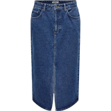 32 - Off-Shoulder - Slids Tøj Only Bianca Midi Skirt - Blue/Medium Blue Denim