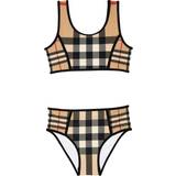 Ternede Badedragter Burberry Contrast Check Stretch Nylon Bikini - Archive Beige (80618501)