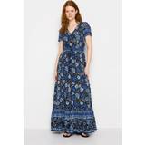 26 - Blå - Dame Kjoler LTS Long Tall Sally Tall Midnight Blue Floral Maxi Dress, Blue, 22-24, Women