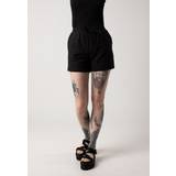 4XL - Bomuld - Dame Shorts Urban Classics Seersucker Black Shorts Schwarz