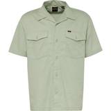 Lee Skjorter Lee Chetopa Lysegrøn skjorte med reverskrave og korte ærmer bomuldstwill-Grå
