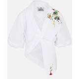 Vivienne Westwood Dame Jakker Vivienne Westwood Worth More Floral-Embroidered Denim Jacket White