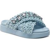INUIKII Dame Hjemmesko & Sandaler INUIKII Slip-in sko Baby Blue Slipper Woven Stones Flats & Lave sko