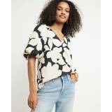 River Island Dame Bluser River Island Womens Black Floral Puff Sleeve Blouse