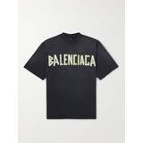 Balenciaga Rund hals Overdele Balenciaga Tape Type T-shirt Fit Black