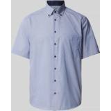 48 - Beige - Bomuld Skjorter Eterna Businesshemd, kurzarm, bügelfrei blau/weiß