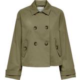 Only Tøj Only Short Trenchcoat - Brown/Aloe