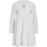 38 - Hvid Kjoler Vila Long Sleeve Knee Length Dress - Optical Snow