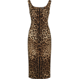 Dolce & Gabbana Leopard Print Midi Dress - Brown