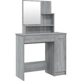 Døre Toiletborde vidaXL Vanity Table with Mirror Grey Sonoma Toiletbord 35x86.5cm