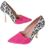 47 - Polyuretan Højhælede sko Shein Ladies' High Heels, Solid Pink/leopard Print Stiletto Single Shoes