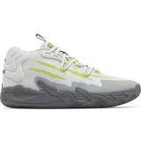 13 - Syntetisk Basketballsko Puma MB.03 Hills - Feather Gray/Lime Smash