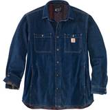 Overtøj Carhartt Relaxed Fit Denim Fleece Lined Snap-Front Shirt Jacket - Glacier