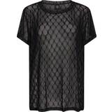 Dame - Oversized Overdele Hype The Detail Oversize Mesh T-shirt - Black