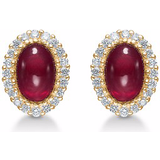 Mads Z Royal Earrings - Gold/Ruby/Diamonds