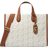 Lærred Håndtasker Michael Kors Gigi Large Empire Signature Logo Tote Bag - Vanilla/Luggage