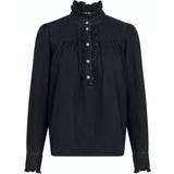 Dame - Knapper Bluser Neo Noir Justine Denim Shirt - Black
