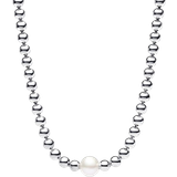 Pandora Hvid Smykker Pandora Beads Collier Necklace - Silver/Pearl